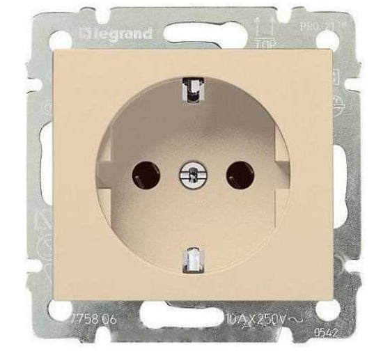 Набор розеток 1-местных Legrand VALENA DIY с заземлением без защитных шторок 16А слоновая кость (6шт/упак) 694390