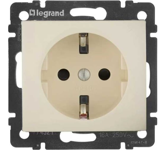 Набор 6 розеток 1-местных Legrand VALENA DIY с заземлением с защитными шторками 16А слоновая кость (6шт/упак) 694392