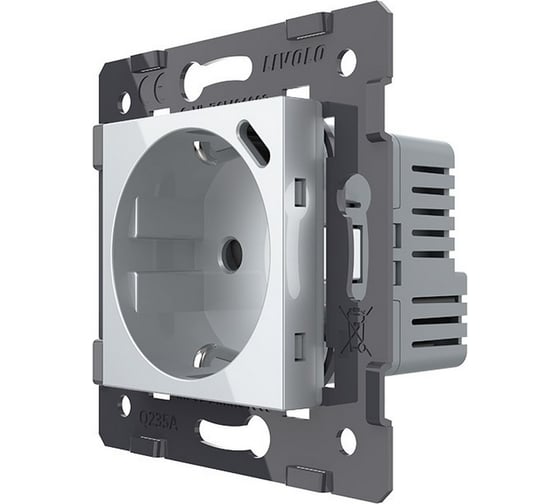 Розетка USB LIVOLO type C+A с блоком питания 36W, цвет серебристый / алюминий (механизм) VL-FCUA18W.UC18W-2MP