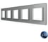 Рамка для розетки LIVOLO 5 постов, цвет серый, 2.5D стекло BB-C7-SR/SR/SR/SR/SR-15 2.5D 1