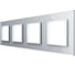 Рамка для розетки LIVOLO 4 поста, цвет серебристый / алюминий, стекло BB-C7-SR/SR/SR/SR-20 1