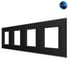 Рамка для розетки LIVOLO 4 поста, цвет черный матовый, стекло BB-C7-SR/SR/SR/SR-12 MT 1