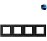 Рамка для розетки LIVOLO 4 поста, цвет черный матовый, стекло BB-C7-SR/SR/SR/SR-12 MT 2