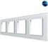 Рамка для розетки LIVOLO 4 поста, цвет белый матовый, стекло BB-C7-SR/SR/SR/SR-11 MT 1