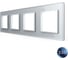 Рамка для розетки LIVOLO 4 поста, цвет серебристый / алюминий, 2.5D стекло BB-C7-SR/SR/SR/SR-20 2.5D 1