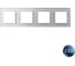 Рамка для розетки LIVOLO 4 поста, цвет серебристый / алюминий, 2.5D стекло BB-C7-SR/SR/SR/SR-20 2.5D 2