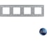 Рамка для розетки LIVOLO 4 поста, цвет серебристый / алюминий, 2.5D стекло BB-C7-SR/SR/SR/SR-20 2.5D 4