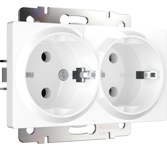 Розетка двойная с заземлением WERKEL W1172001 белая a051370