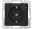 Розетка Lezard VESNA с/з TC+USB разъём чёрный бархат 742-4288-181TC 1