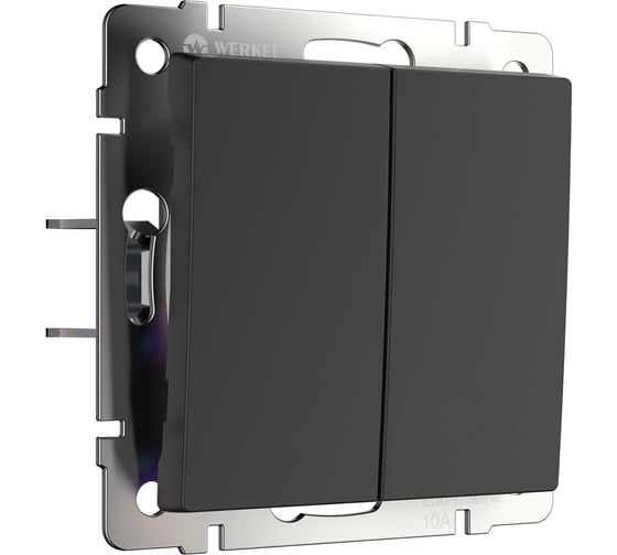 Выключатель двухклавишный с самовозвратом Werkel W1122408 (черный матовый) a067623