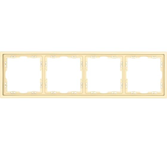 Рамка Vell тонкая золотая, пластик, 4 поста, 80х80 мм, модуль, Grand {V702168} 1398340
