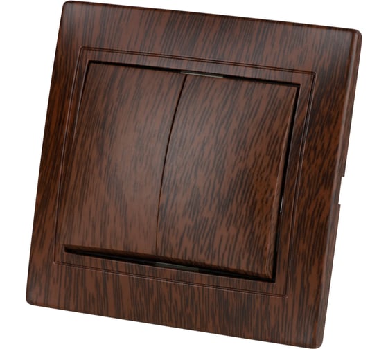 2-клавишный выключатель TDM ELECTRIC 10А ЭКО бук Таймыр SQ1814-0302 1