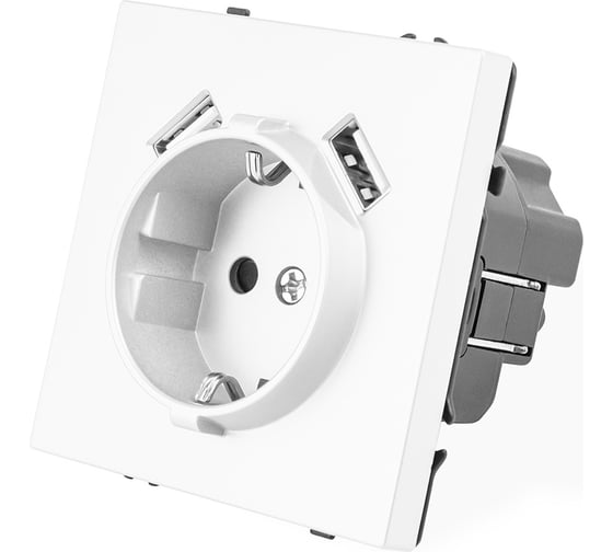 Розетка белая, USB-A, USB-A электрическая, модуль,  Grand {V702205} Vell 1398377
