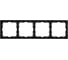Рамка Vell тонкая черная, пластик, 4 поста, 80х80 мм, модуль, Grand {V702166} 1398338 1