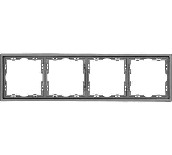 Рамка Vell тонкая серая, пластик, 4 поста, 80х80 мм, модуль, Grand {V702167} 1398339