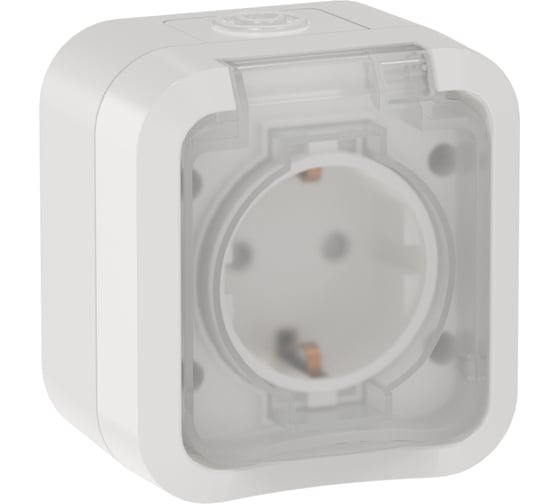 Розетка IEK TORS 1-местная заземляющим контактом и крышкой 16А IP55 TS320 белый TS-R16-16-55-K01