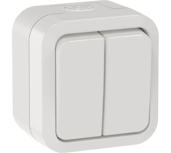 Выключатель IEK TORS двухклавишный 10А IP55 TS305 белый TS-V20-0-10-55-K01