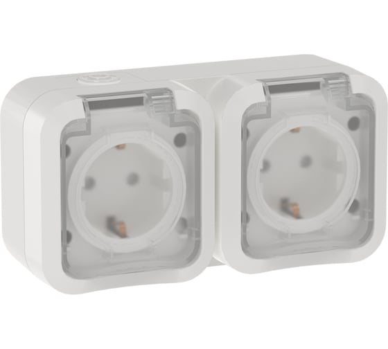 Розетка IEK TORS 2-местная горизонтальная 16А IP55 TS322 белый TS-R26-16-55-G-K01