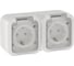 Розетка IEK TORS 2-местная горизонтальная 16А IP55 TS322 белый TS-R26-16-55-G-K01 1