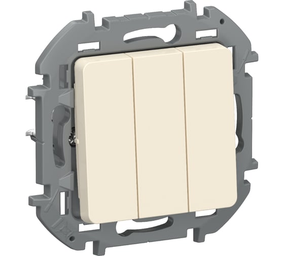 Выключатель IEK INSPIRIA 3-клавишный схема 05 10АХ слоновая кость 6735411