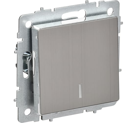 Выключатель IEK BRITE 1-клавишный с индикацией 10А ВС10-1-1-БрГН металл хром/никель BR-V10-1-10-M-K23