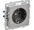 Розетка IEK BRITE 1-местная с заземлением с защитными шторками 16А РС14-1-0-БрГН металл хром/никель BR-R14-16-M-K23 1
