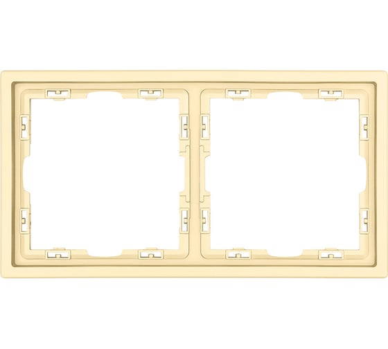 Рамка Vell тонкая золотая, пластик, 2 поста, 80х80 мм, модуль, Grand {V702160} 1398332