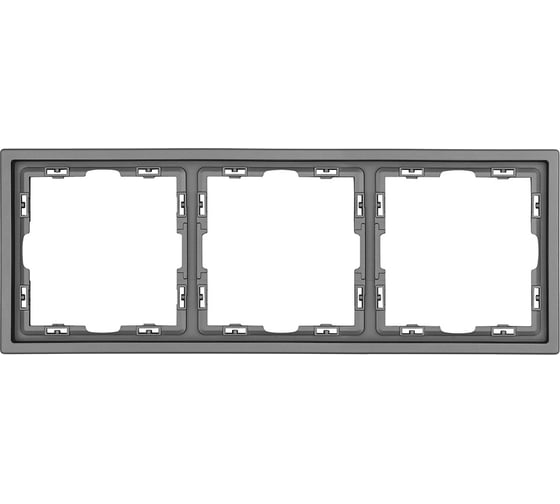 Рамка Vell тонкая серая, пластик, 3 поста, 80х80 мм, модуль, Grand {V702163} 1398335