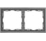 Рамка Vell тонкая серая, пластик, 2 поста, 80х80 мм, модуль, Grand {V702159} 1398331 1