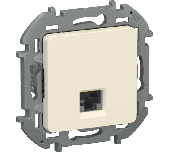 Розетка компьютерная IEK INSPIRIA RJ45 категория 6 UTP слоновая кость 6738311