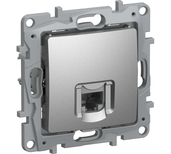 Розетка компьютерная IEK ETIKA RJ45 категория 5Е UTP алюминий 6724411