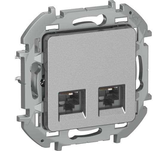 Розетка компьютерная двойная IEK INSPIRIA RJ45 категория 5Е UTP алюминий 6738371
