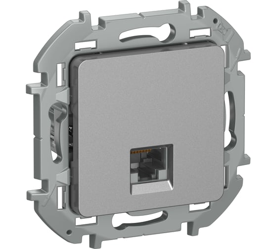 Розетка компьютерная IEK INSPIRIA RJ45 категория 6 UTP алюминий 6738321
