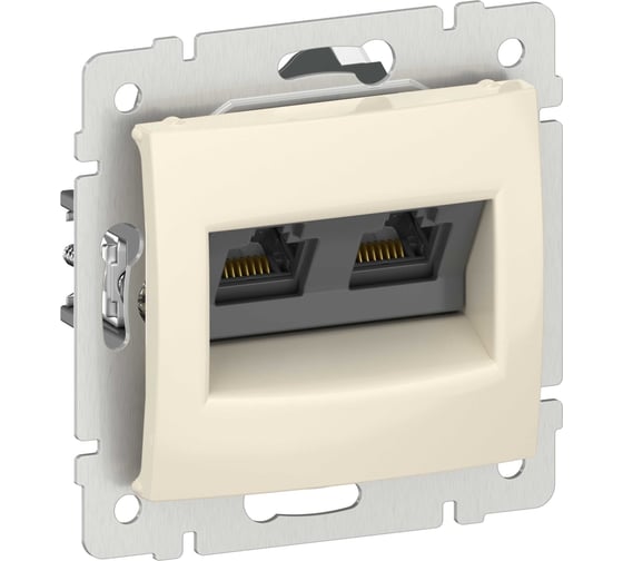 Розетка компьютерная двойная IEK VALENA RJ45 категория 5Е UTP слоновая кость 6956261