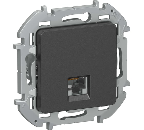Розетка компьютерная IEK INSPIRIA RJ45 категория 6 UTP антрацит 6738331