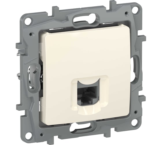 Розетка компьютерная IEK ETIKA RJ45 категория 6 UTP слоновая кость 6723531