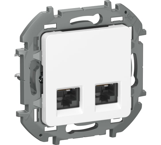 Розетка компьютерная двойная IEK INSPIRIA RJ45 категория 6 UTP белый 6738401