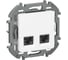 Розетка компьютерная двойная IEK INSPIRIA RJ45 категория 6 UTP белый 6738401 1