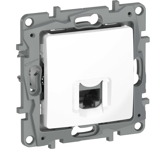 Розетка компьютерная IEK ETIKA RJ45 категория 6 UTP белый 6722531