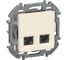 Розетка компьютерная двойная IEK INSPIRIA RJ45 категория 6 UTP слоновая кость 6738411 1
