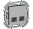Розетка компьютерная двойная IEK INSPIRIA RJ45 категория 6 UTP алюминий 6738421 1