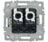 Розетка компьютерная двойная IEK BRITE RJ45 кат.6 РК11-2-БрГН металл хром/никель BR-K20-2-M-K23 4