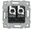 Розетка компьютерная двойная IEK BRITE RJ45 кат.5E РК10-2-БрГН металл хром/никель BR-K20-1-M-K23 2