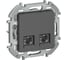 Розетка компьютерная двойная IEK INSPIRIA RJ45 категория 5Е UTP антрацит 6738381 1