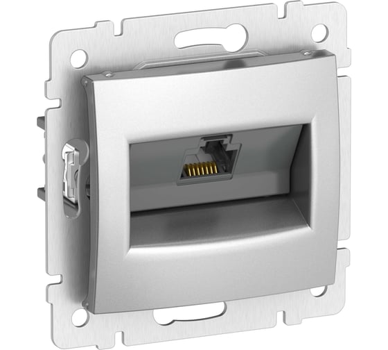Розетка компьютерная IEK VALENA RJ45 категория 6 UTP алюминий 6902461