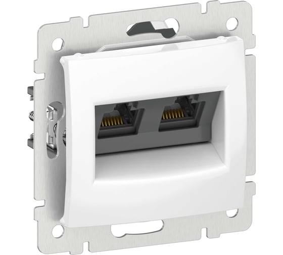 Розетка компьютерная двойная IEK VALENA RJ45 категория 6 UTP белый 6911071
