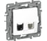 Розетка двойная IEK ETIKA RJ11+RJ45 кат.5E UTP белый 6722521 1