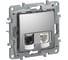Розетка двойная IEK ETIKA RJ11+RJ45 кат.5E UTP алюминий 6724521 1