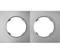 Рамка Bylectrica 2-х местная, серия ПРОВАНС квадрат, ЮЛИГ.735212.498 серебро