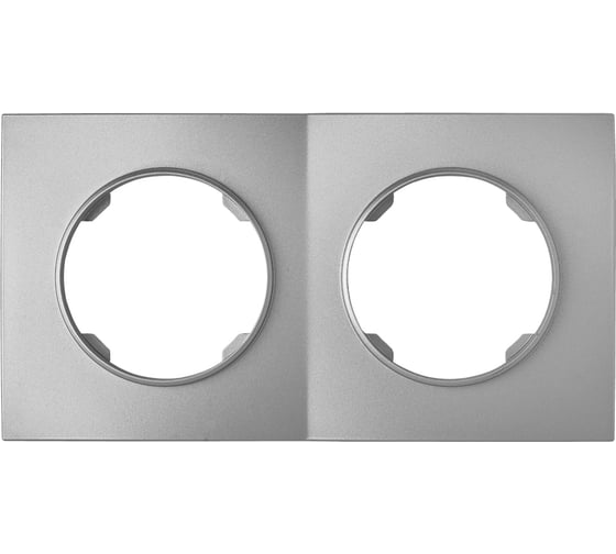 Рамка Bylectrica 2-х местная, серия ПРОВАНС квадрат, ЮЛИГ.735212.498 серебро 1